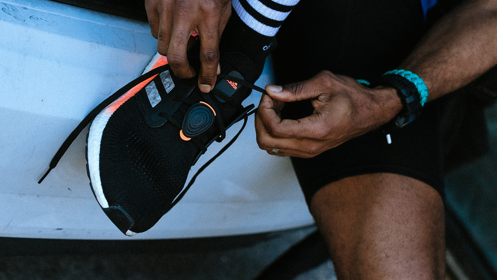 Stryd clipped to a running shoe